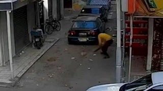 شخص يقتل قطة بطريقة وحشية فى بورسعيد -فيديو وصور 