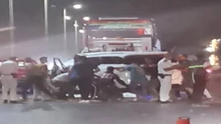 حادث تصادم يعطل الطريق الزراعي بالقليوبية