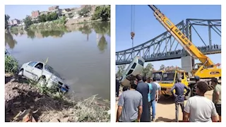 مصرع زوجين سقطت سيارتهما في الرياح التوفيقي بالدقهلية