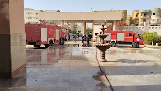 حريق داخل مدرسة الشيخ زايد الثانوية بنات وإخلاء الطالبات
