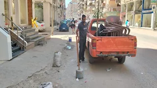 حملة موسعة لرفع الإشغالات غرب المنصورة (صور)