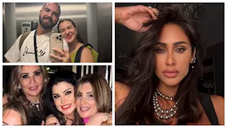 "سيلفي" أسما منير وزوجها وبوسي بإطلالة جريئة.. لقطات نجوم الفن