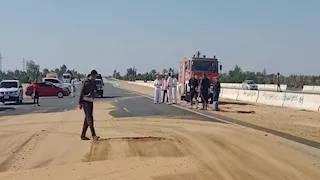 بعد فشل سرقته.. إخماد تسريب خط جاز بطريق الإسماعيلية الصحراوي