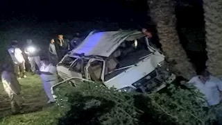 13 مصابا في انقلاب ميكروباص بالصف
