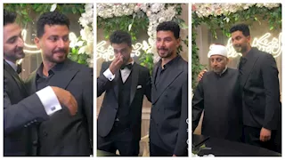 بالصور والفيديو.. بكاء محمد أنور في حفل زفاف شقيقه