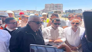 وزير الرياضة يتفقد مشروع إنشاء استاد النادي المصري الجديد - صور