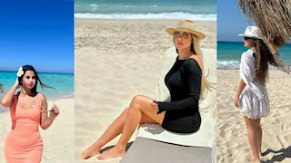 20 صورة لـ نجمات الفن بإطلالات جريئة أمام البحر