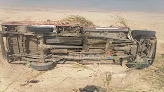إصابة شخصين في انقلاب سيارة أعلى كوبري أبو سلطان بالإسماعيلية