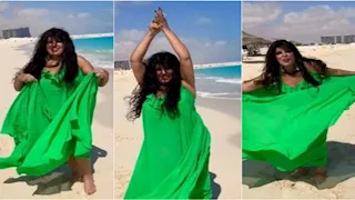 فيفي عبده ترقص على أغنية "مكسرات" لـ أحمد سعد أمام البحر (فيديو)