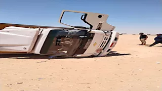 المازوت غرق الأسفلت.. تصادم مروع بين سيارتين نقل على طريق السويس