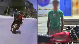 ضبط قائد موتوسيكل بسبب حركاته الاستعراضية بالبحيرة