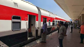 خروج جرار قطار عن القضبان في المنيا