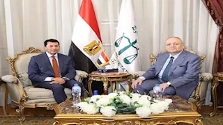 المستشار أسامة شلبي يستقبل وزير الشباب والرياضة للتهنئة بتولي رئاسة مجلس الدولة