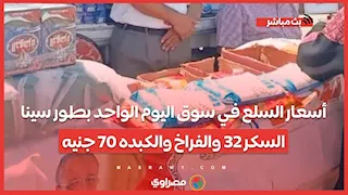 أسعار السلع في سوق اليوم الواحد بطور سينا.. السكر 32 والفراخ والكبده 70 جنيه
