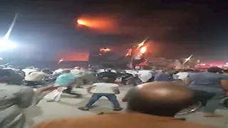 حريق هائل يلتهم محلين ووحدتين سكنيتين فى ملوي -صور 