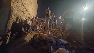 انهيار جزئي لعقار في الجمالية