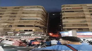 7 مصابين باختناق في حريق شقة أعلى مطعم بالمريوطية