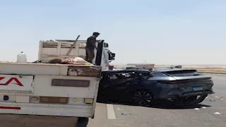 "النقل دهست الملاكي".. إصابة 4 أشخاص في حادث تصادم بطريق القطامية