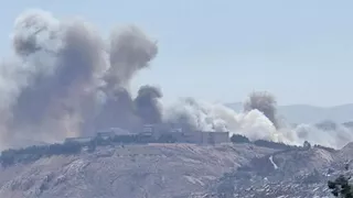 بالفيديو.. اندلاع حريق بمحيط قصر الشعب في دمشق