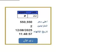 سعرها تجاوز نصف مليون جنيه.. مزايدة نارية على لوحة سيارة مميزة