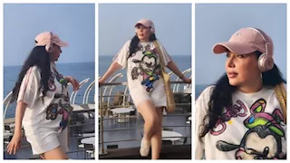 بـ شورت أبيض.. عبير صبري تستمتع بالبحر في بيروت