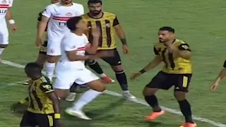 10 صور لتصرف غريب من حسام عبد المجيد في مباراة الزمالك والمقاولون العرب