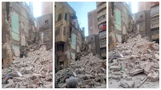 انشطر نصفين.. انهيار جزئي لعقار في حي الجمرك بالإسكندرية (صور) 