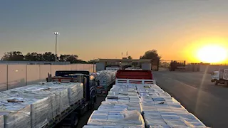 الهلال الأحمر يدفع بـ2300 طن مساعدات ضمن القافلة الـ19 من "زاد العزة" إلى غزة