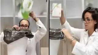 بالفيديو.. أطباء في إيطاليا يلقون أدوية إسرائيلية بالقمامة احتجاجا على حرب غزة