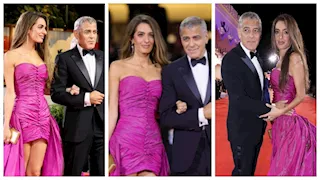 بفستان فوشيا صارخ.. أمل علم الدين وزجها جورج كلوني  يخطفان الأنظار -15 صورة 