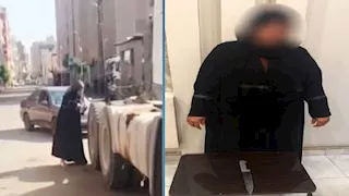 ضبط سيدة حاولت إتلاف إطار سيارة نقل بالشرقية