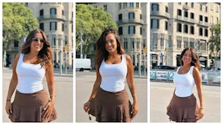  آية سليم تخطف الأنظار في شوارع برشلونة