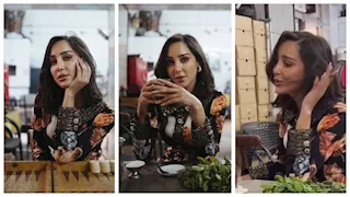 "شاي بالنعناع وطاولة".. أحدث جلسة تصوير لـ بسمة بوسيل داخل مقهى شعبي