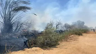 السيطرة على حريق ضخم بمزرعة نخيل في الوادي الجديد (صور)