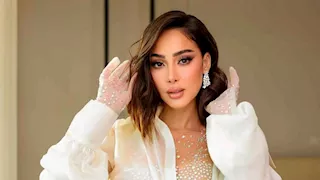 أثارت حالة من الجدل.. بسمة بوسيل بفستان جريء ومكشوف وحجاب 