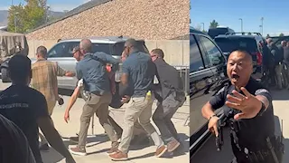 رصاصة أصابت عنقه.. لحظة إطلاق النار على تشارلي كيرك (فيديو)