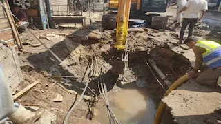 غرق شوارع أبو حماد.. إصلاح عاجل لكسر خط المياه الرئيسي بالشرقية (صور)