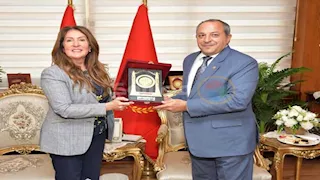 تفاصيل زيارة سفيرة الولايات المتحدة بالقاهرة لبورسعيد -صور