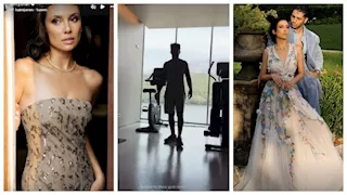 بعد ظهورها على كرسي متحرك..مينا مسعود مع زوجته إميلي شاه في الجيم -صور