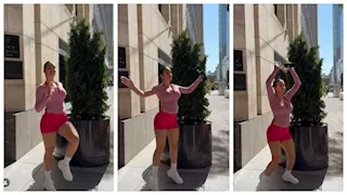 بالصور- جورجينا تؤدي التمارين رياضة في شوارع نيويورك