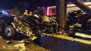  6 مصابين في حادث تصادم سيارتين بالأوتوستراد