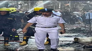 بالصور- اللواء إسلام الصياد يتابع عمليات إخماد حريق بورسعيد