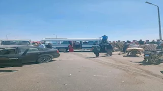 مصرع طفل وإصابة 6 آخرين.. ننشر الصور الأولى لحادث كوبرى طملاى بالمنوفية