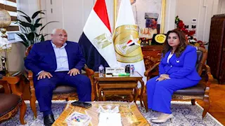 وزيرة التنمية المحلية تبحث موقف مشروعات الوادي الجديد