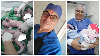 فرحة ثلاثية.. ولادة 3 توائم بصحة جيدة في مستشفى قويسنا بالمنوفية (صور)