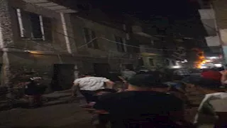  انهيار جزئي لعقار  جديد في الزقازيق 