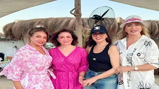 إلهام شاهين تنشر صورا جديدة مع أنغام وليلى علوي في الساحل الشمالي 