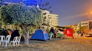 اعتصام أمام السفارة الأمريكية في تونس دعما لأسطول الصمود العالمي