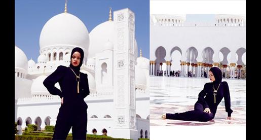 ريهانا بالحجاب وصور مثيرة للجدل في مسجد الشيخ زايد! 