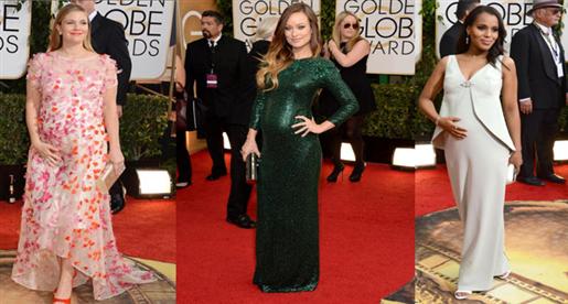 4 نجمات بأربع فساتين حمل مختلفة في حفل Golden Globes 2014